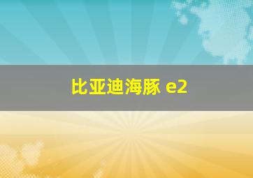 比亚迪海豚 e2